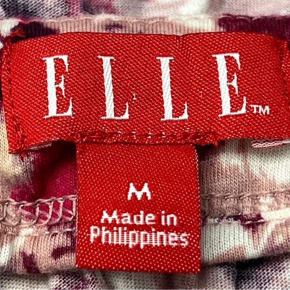 ELLE Women's Multi Floral Knit Short Sleeved Top, Rich Shades of Pink and Beige - Picture 2 of 5